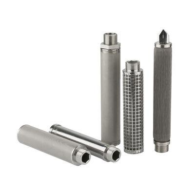 पीएचएसवी श्रृंखला धातु फिल्टर कारतूस उच्च शक्ति निस्पंदन के लिए सर्पिल वेल्डिंग रिब और वी के आकार के तार के साथ