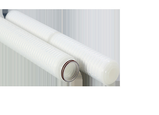 0.45um पीपी Pleated फिल्टर Polypropylene अंत टोपी के साथ छिद्र आकार 0.1um-60um अधिकतम तापमान 82°C