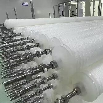 उच्च प्रवाह निस्पंदन के लिए पॉलीप्रोपाइलीन मीडिया के साथ 70'' पावर प्लांट कंडेनसेट वाटर प्लीटेड फिल्टर कार्ट्रिज