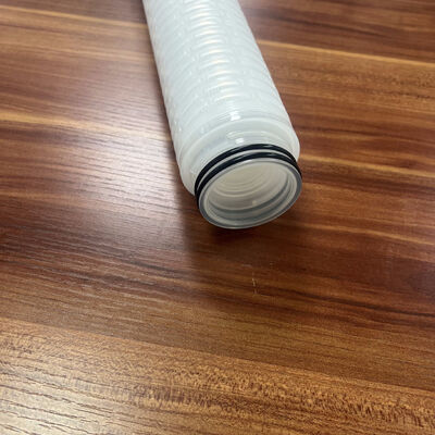 पानी निस्पंदन के लिए 0.45um पॉलीप्रोपाइलीन मीडिया के साथ 30 इंच पीपी प्लीटेड हाई फ्लो फिल्टर कारतूस