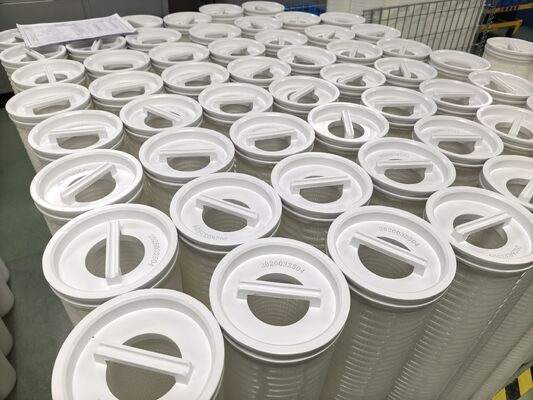 पीपी सामग्री समुद्री जल निस्पंदन के लिए 60 इंच उच्च प्रवाह फिल्टर कारतूस बनाया